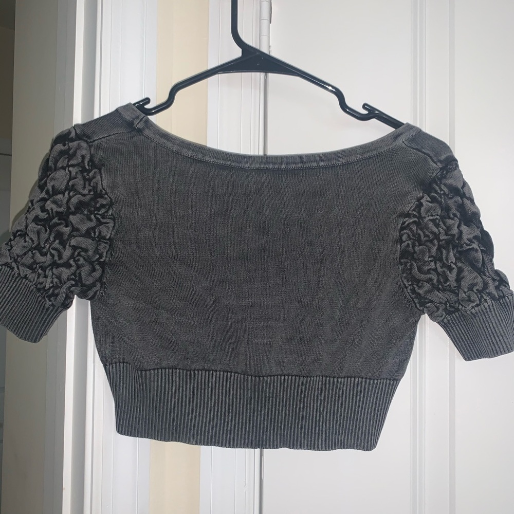 Black denim crop top NEW